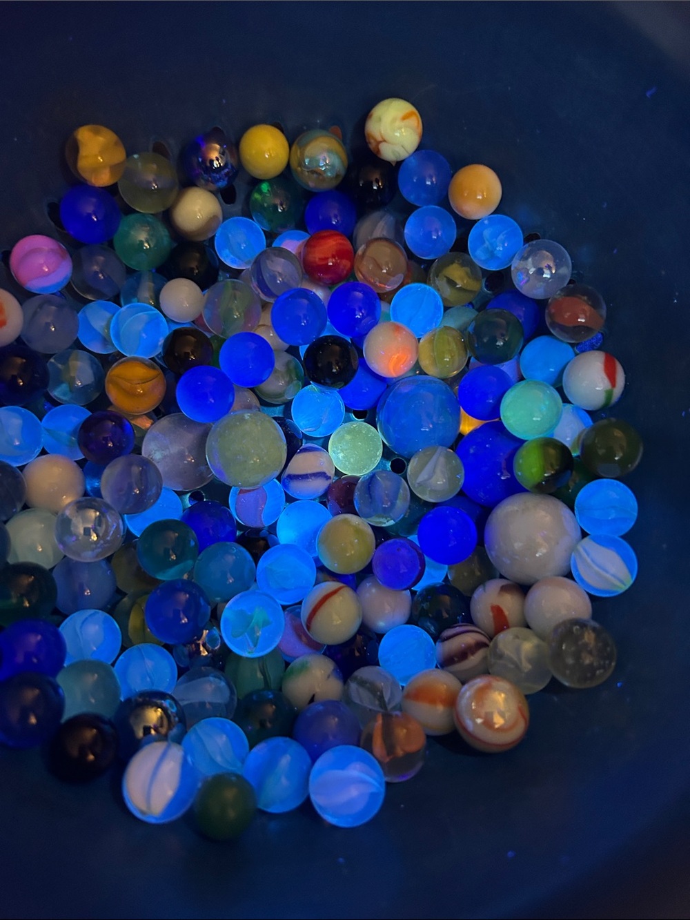 Colorful Glass Marbles Mix - Blue Accent